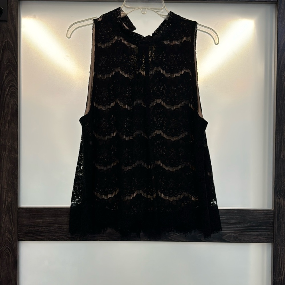 Love Fire Juniors Black Laced Tank XL
